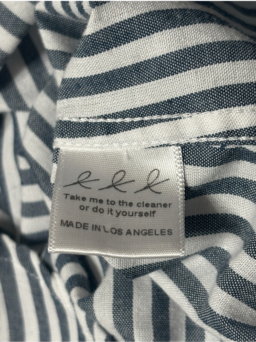 Grant & Grace The Monte Carlo Sun Washed Gray White Stripe Button Front Shirt XL - Picture 16 of 16